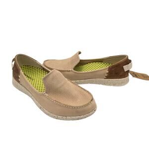 Superfeet NWT Women's Fir Neutral Tan Leather Slip On Comfort Loafers Boat Shoes